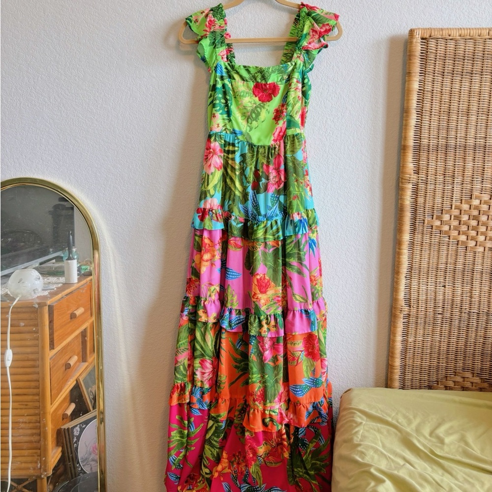 Flying Tomato Vibrant Floral Maxi Dress